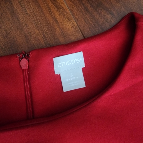 Chico's Red Balloon Sleeve Dress - Picture 4 of 4